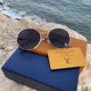 Gafas Round Gold “Riviera” | Metal dorado & lente gris | LV