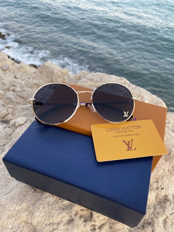 Gafas Round Gold “Riviera” | Metal dorado & lente gris | LV